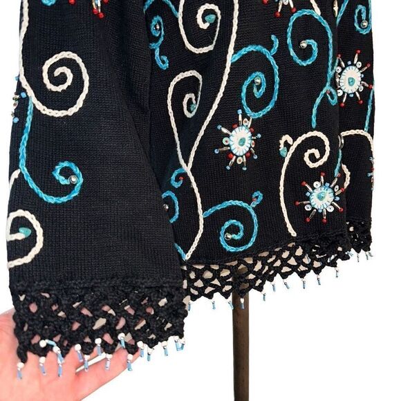 Vintage Design Options Phillip & Jane Gordon Womens Artsy Embroidered Cardigan - Picture 4 of 10